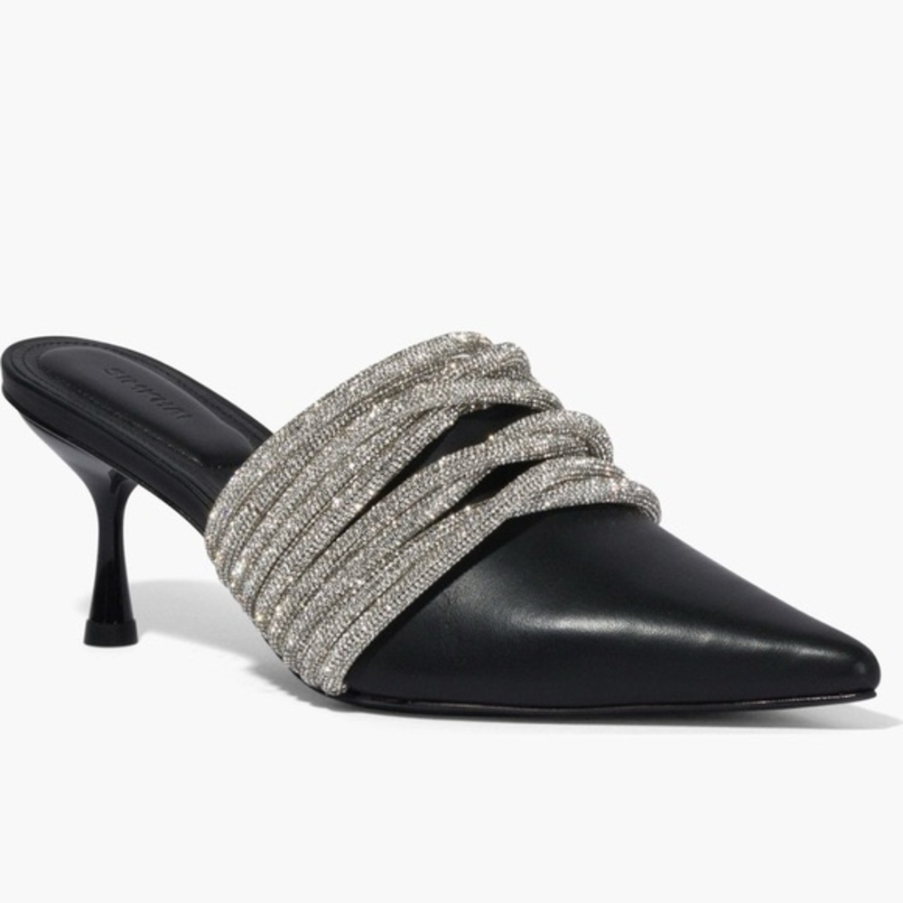 SIMKHAI Women’s Lian Strappy Embellished Pointed Toe Mules